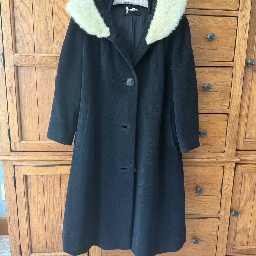 Vintage Nostalgia Black Pea Coat